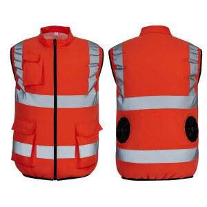 선풍기조끼 선풍기옷 쿨링 조끼 시원한 작업복 오렌지 M L XL 2XL 3XL 4XL