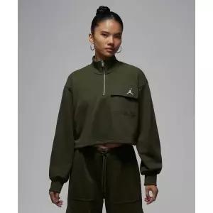 [나이키]IF1070-325 조던 브루클린 플리스 14-지퍼 하이크 마이크 탑 W - 카고 카키 화이트 718492