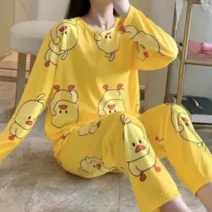 원피스 긴팔 상하의 주니어 여성 파자마 잠옷 PP251G 귀여운 캐릭터 파티 학생