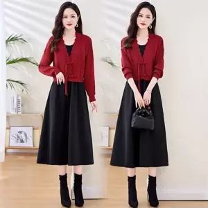 여성 세련된 정장세트 원피스 가을 자켓 세트 DUCHI4