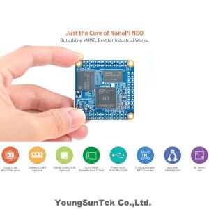 NanoPi Neo Core LTS 512M DDR RAM 8G eMMC YoungSunTek Allwinner H3 쿼드 Cortex-A71.2GHzOpenWRT 우분투