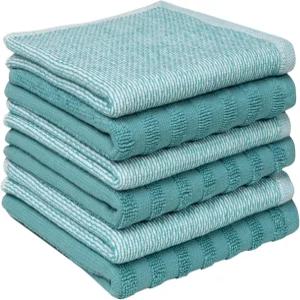 범블 프리미엄 식기 천 13 x13 (6팩) 100 천연 링 스펀 코튼 400 GSM 흡수성 및 부드러움 얀 염색 솔리드