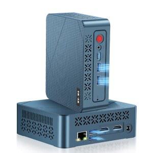 wo we H5 미니 게이밍 PC WiFi5 트윈 4T SSD 60Hz 4K 트리플 레이크 16GB 4C 데스크톱 HD 6GHz N150 RAM RJ45 N100 업그레이드된 DDR4 컴퓨터 BT5 5G 512GB 듀얼