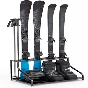 YWEER 스키 보관 랙 홀더 차고 - 프리스탠딩 장비 정리함 부츠 스노보드 스탠드 스노우 기어 보관함