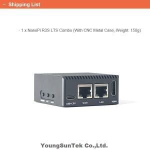 NanoPi R3S LTS 2Gb LPDDR4X RAM  eMMc 콤보 YoungSunTek RK3566 쿼드 코어텍스-A55 듀얼 GB LAN HDMI Open