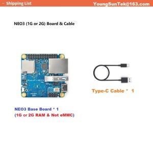 NanoPi Neo3 1G RAM Arm 보드 YoungSunTek RK3328 쿼드 코어텍스-A53  1.3GHz 1GB 이더넷 USB3.0 OpenWRT U