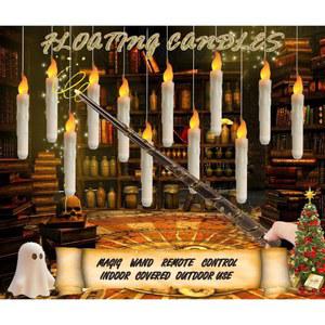 양초, 테마 선물용 깜빡이는 없는 불 떠다니는 리모컨이 파티 세트 매직완 생일 led 달린 12팩 조명 걸이식 테이퍼