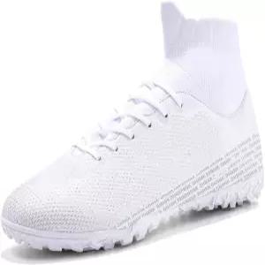 DKHN 남성 축구화 클리츠 하이탑 레이스업 실내 TF 와이드 트레이닝 부츠 스파이크