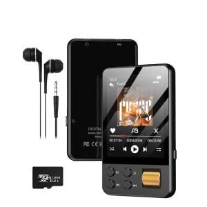 블루투스 5.3이 탑재된 128GB MP3 플레이어, HD 스피커 내장 AGXOV 뮤직 FM 라디오, 음성 녹음기, 하이파이 사운드, 전자책, 이어폰 포함