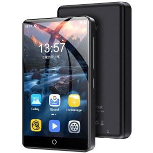 블루투스 및 WiFi가 지원되는 Oilsky 80GB MP3 플레이어, Spotify, Amazon Music, Deezer, Audible, 브라우저, 4.0인치 IPS 터치스크린 안드로이드 스피커, FM 라디오, 최대 512GB