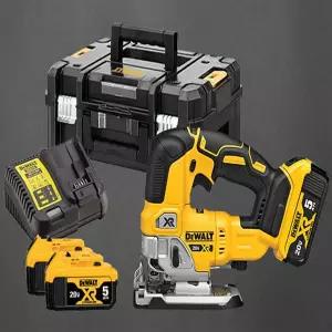 디월트 20V 충전 직쏘 세트 배터리2개 브러시리스 DCS334P2 직소 목재 절단 톱