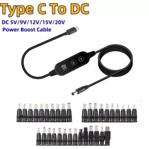 USB C to DC 전원 부스트 케이블 C타입 고속 충전 5V 12V 컨버터 어댑터 (무선 공유기, TV 박스용)