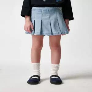[블루테일HU] (AZA4SK01SBB) 플리츠 스카이블루 데님 스커트팬츠