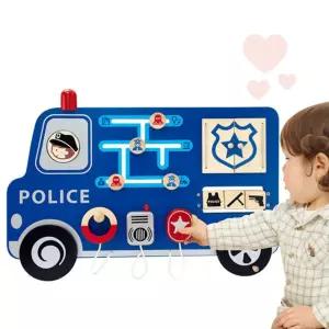 벽걸이 대형 목재완구 아이방꾸미기 유아원목보드 아이방벽인테리어 유아벽보 키즈방인테리어 경찰차장난감