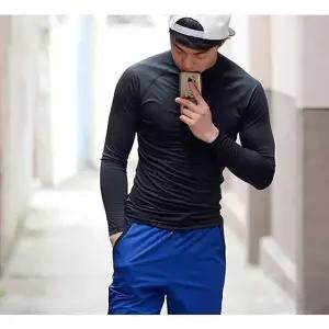 남자 수영복 상의 긴팔 래쉬가드 티