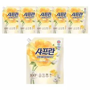 샤프란 코튼 베이비 파우더 리필, 2.1L, 6개