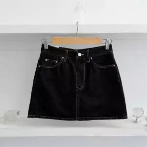 [하프클럽/]여성 에이라인 데님스커트 자수 미니스커트