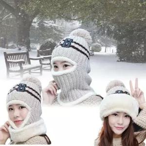 EA 겨울 귀달이 모자 여성 방한 털모자 넥워머 마스크