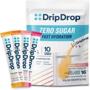 드립드롭 무설탕 수분 공급 패킷 - 제로 시트러스 버라이어티 팩 싱글 서브 전해질 분말 음료 믹스 체리