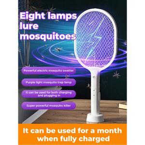 모기채 Type C 전기 충격 모기 램프 휴대용 핸드 헬드 USB 충전 플라이 스와터 전기 충격 3 층 메쉬 램프 홈 도구