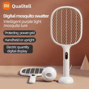 모기채 Qualitell 전기 모기 스와터 S1, LED 전원 디스플레이, 15 틸트 버그 재퍼, 충전식 2000mAh