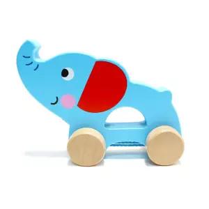 유아 활동놀이 끌고다니는 그립 원목 코끼리 유치원생 놀이방 이벤트