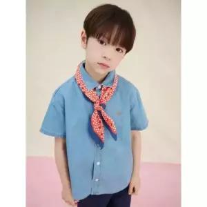 beanpolekids1 데님 반소매 셔츠 스카이 블루 (BI5365UE4Q)