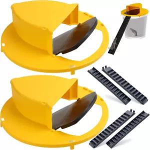 마우스 트랩 버킷 - 5갤런 뚜껑 쥐덫 자동 리셋 플립 및 슬라이드 실내 실외용 인간용 재사용 가능(2PCS)