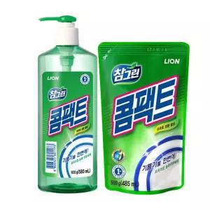 참그린 콤팩트 고농축 주방세제 용기 600g 1개 + 리필 500g 1개