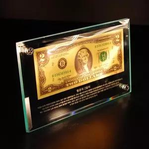행운의 2달러 지폐 액자 개업 미국 돈 선물 이달러 탁상 포토 프레임