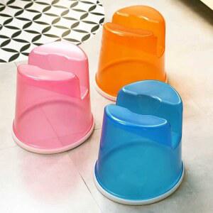 U자형 목욕 체어 좌욕 1 플라스틱 자형 좌욕기 낮은 목욕의자 반투명 특대 오렌지 세척