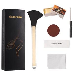 기타 보우 키트, 2-in-1 말총 알루미늄 합금 픽, 로진 사포 천 포함, 재미있는 어쿠스틱 악기 연주 도구, 바이올린 및 첼로 사운드 만들기, 음악 애호가를 위한 창의적인 선물
