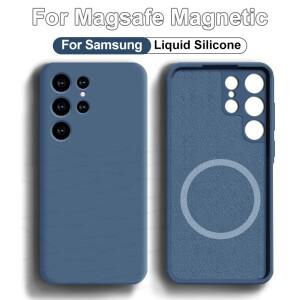 Magsafe S25 울트라 마그네틱 실리콘 케이스 삼성 호환 갤럭시 S24 S23 S22 S21 FE A55 A54 A35 A25 A15 무