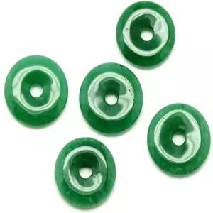 목걸이 주얼리 제작을 위한 키트비즈 10Pcs 내추럴 제이드 도넛 참 힐링 차크라 펜던트 서클 코인 쿼츠