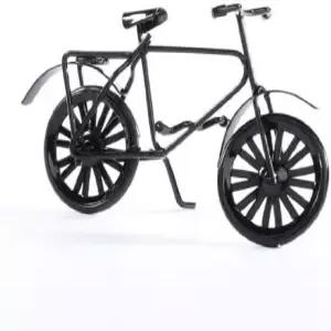 인형의 집 제작 및 제작을 위한 고급 미니어처 블랙 메탈 빈티지 영감 자전거 한 쌍 추가