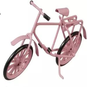 인형의 집 작은 분홍색 자전거 미니어처 1 12 스케일 정원 액세서리