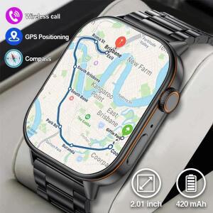 LIGE GPS 스마트 시계 남자 블루투스 통화 나침반 야외 스포츠 피트니스 트래커 손목 시계 건강 모니터링