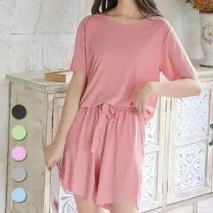 [의류] 홈 피스 세트 루즈핏 플리츠 원마일 옷 웨어 투 니트 주름