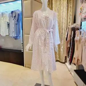 [하프클럽/비너스]  VGN3815A 모던 실크필 별달무늬 가운세트