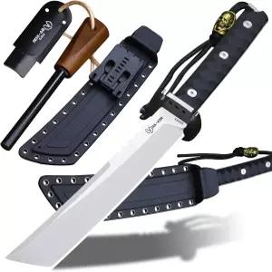BA-KOR 15.8인치 풀탕 일본식 야외용 칼 - 8mm DC53 스틸 나일론 섬유 손잡이 시즈 헌팅 서바이벌