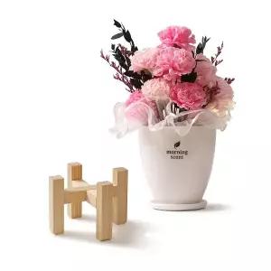 [아침향기]어버이날 부모님 생일 생신 선물 이벤트 기념일 비누꽃 카네이션 무드등 세라믹 화분