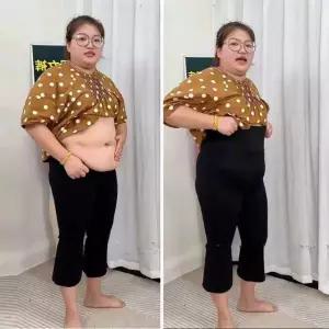 썸머 워터레깅스 부츠컷 하이웨스트 블랙 밴딩 트럼펫 XL100-140