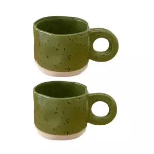 소소낫 홈카페 커피 머그잔 컵 세라믹 275ML 그린 2개 BNA