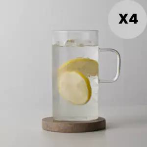 소소낫 유리 머그컵 맥주잔 내열유리 투명 650ML 4개 BNA