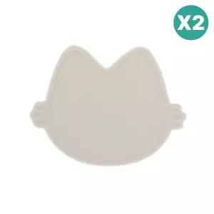 블루마마 유아 식기 실리콘 뚜껑 간식 접시 크림 2개 BNA