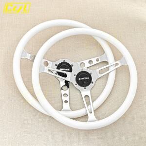 JDM 15인치 화이트 ABS 스티어링 휠  클래식 빈티지 카 스포츠