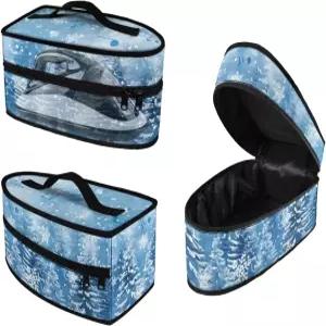 여행용 미니 스팀 다리미 방진 보호 꽃 프린트 대부분의 다리미를 위한 LVEWYB 겨울 크리스마스 트리 토트