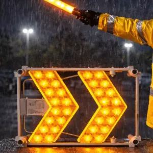 도로 공사 안내 등 차량용 화살표 휴대용 led 안전 표지판 야간 작업등 주차장 배터리 접이식 지시등 교통