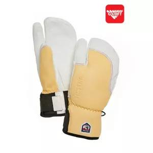 헤스트라 스키 보드 방한 가죽 장갑 풀 레더 숏 3핑거 오프화이트