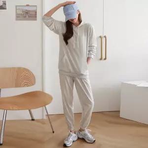 여성 봄 가을 무지 롱 후드티 조거팬츠 트레이닝 세트 츄리닝 운동복 PST0182S 빅사이즈 루즈핏